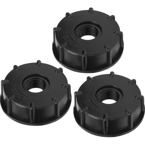 Lot de 3 raccords pour cuve IBC adaptateur vidange filet grossier ABS diamètre intérieur 60 mm avec joint intégré (1/5)