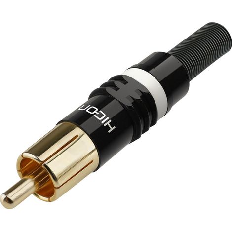 Hicon HI-CM03-NTL Cinch-Steckverbinder Stecker, gerade Polzahl: 2 Schwarz, Weiß 1 St.