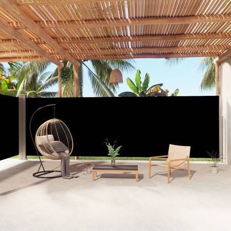 Auvent latéral rétractable Store Banne Auvent de jardin Noir 200x1000 cm 43839 (1/5)