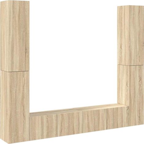 Set di Mobili TV Armadietto TV Mobili Porta TV 6 pz Rovere Sonoma in Legno Multistrato (1/4)