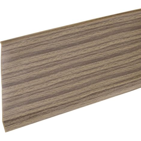 15ft x 4" Plinthe Adhésive Souple En PVC À ornementation Motif Bois Brun Pour Murs Et Angles (1/5)