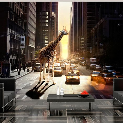 Papier Peint "Girafe à New York" 193 x 250 cm (1/2)