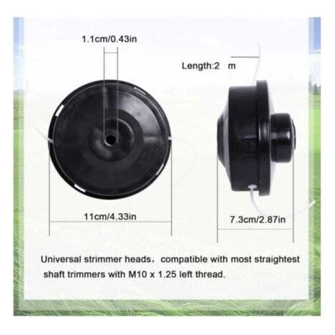 (Paquete de 2) Cabezal de corte universal, cabezal de carrete de repuesto universal para desbrozadoras de gasolina, compatible con desbrozadoras tipo J. (1/4)