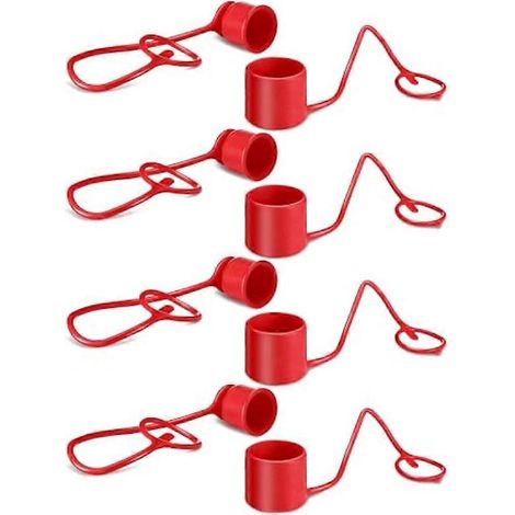 4 jeux de capuchons et bouchons anti-poussière pour coupleurs hydrauliques 1/2 pouce - Bouchons anti-poussière hydrauliques robustes pour coupleurs hydrauliques (1/5)