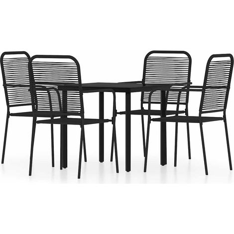 Maison Exclusive - Set Mobili da Pranzo per Giardino 5 pz Nero (1/5)