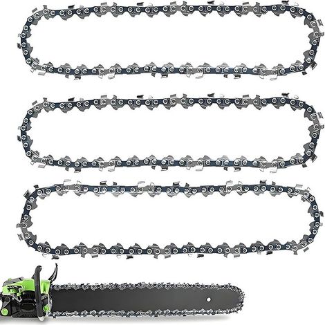 CYRILL – Lot de 3 chaînes de tronçonneuse 40 cm 3/8" LP , 59 maillons d'entraînement de 1.3mm , à faible rebond , chaîne de rechange pour tronçonneuse Oregon , Einhell GH-EC1835 , Dolmar (1/5)
