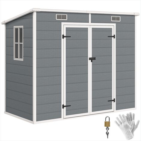 Abri de jardin 2,38 x 1,25 x 1,83 m en résine avec plancher et (1/5)
