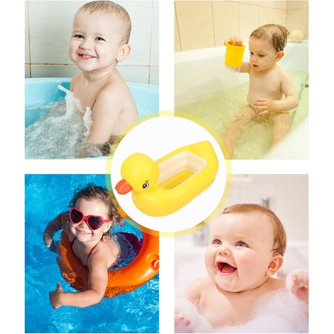 Baignoire Gonflable Bébé 90x55 Cm – Piscine De Bain Avec Dossier – Pour 0-3 Ans – Voyage Et Plage