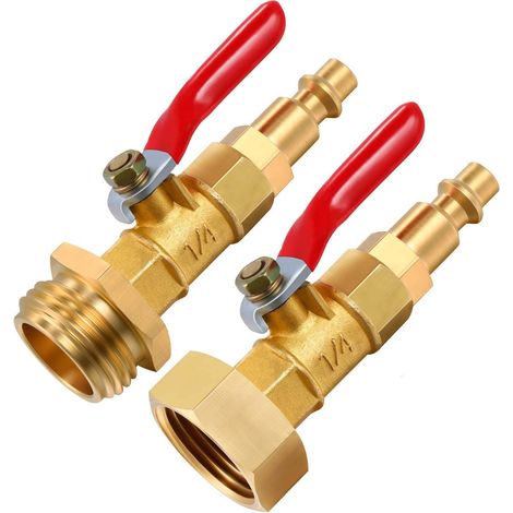 Adaptateur d'hivernage avec fiche mâle à connexion rapide 1/4 pouce et filetage mâle GHT 3/4 pouce (1/5)