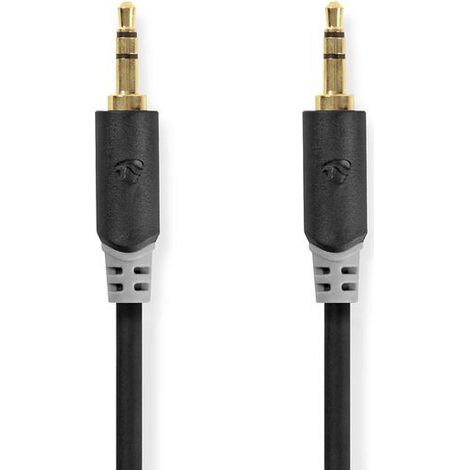 Cavo Audio Stereo 3,5 mm Maschio 3,5 mm Maschio Placcato Oro 1,00 m Rotondo Antracite Con Scatola con Finestra - Nedis