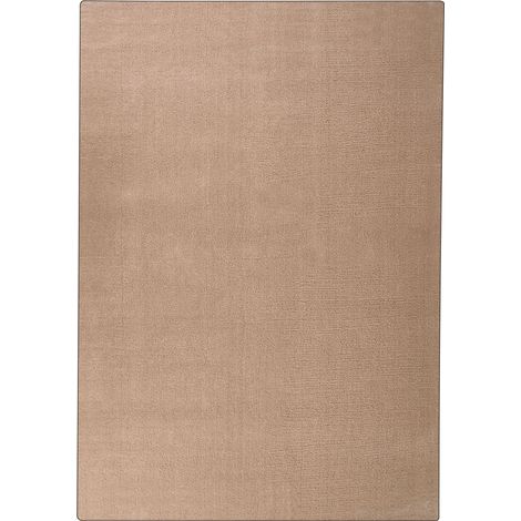 Tapis Moderne en Polyester à Poils Longs 140 x 200 cm Tufté à la Machine Forme Rectangulaire Beige Sable Demre