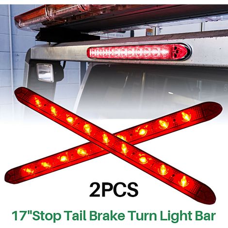 2 pièces Feux stop arrière submersibles 17 pouces 9LED Rouges pour remorque camion camping-car (1/5)