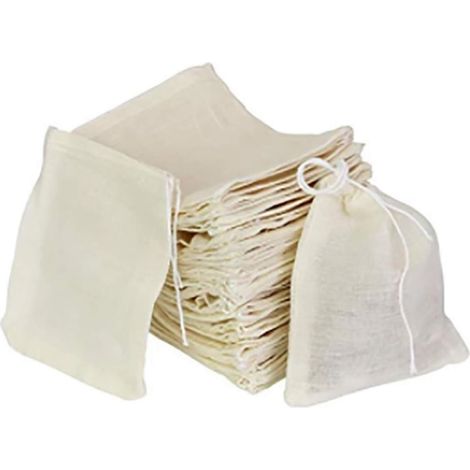 30 pièces sachets en coton non blanchis 10x15 cm pour épices/herbes/infusions, sachets de mousseline pour aliments (1/5)