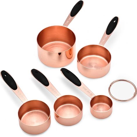 Set di 5 utensili da forno fai-da-te in acciaio inossidabile color oro rosa. (1/2)