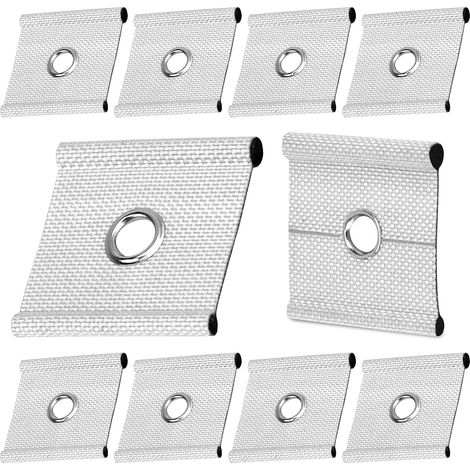 Lot de 10 œillets de passepoil pour rail de passepoil 5/6 mm – 7/8 mm, crochets de passepoil pour camping, caravane, auvent, tente de camping (argenté) (1/5)