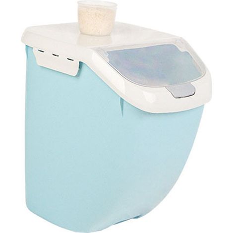 Boîte de Rangement Hermétique pour Aliments, Récipient Plastique Multifonction pour Riz et Céréales, Cuisine, 26x34x21cm Bleu (1/4)