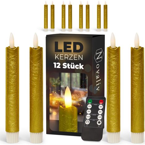 12x Novaliv LED-Kerze Echtwachskerzen (1/5)