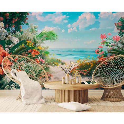 Papier peint nature – Jardin tropical plage - 150 x 250 cm (1/2)
