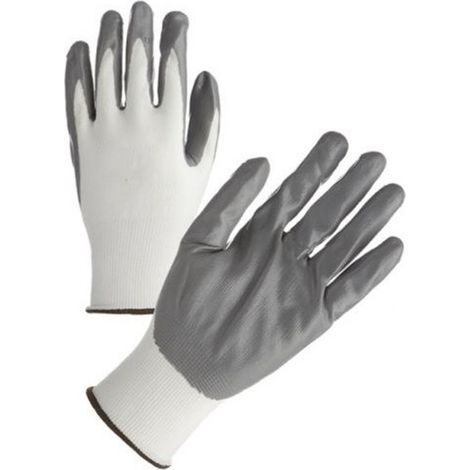 TRADE SHOP - Guanto Da Lavoro Spalmato In Nitrile Nylon Guanti Protettivi Misura Media Adulti - (1/2)