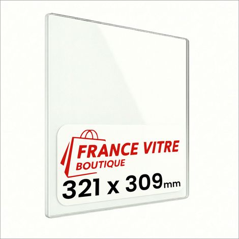 321 x 309 x 4 mm - Vitre de cheminée pour insert et poêle à bois - verre de rechange - France Vitre - jusqu'à 800°C - 309 x 321 x 4 mm