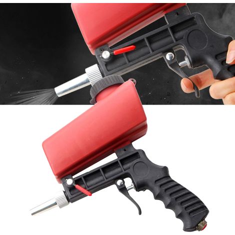 Pistolet de sablage pneumatique portatif 90 MPa pour le décapage de la rouille et le polissage des métaux (rouge) (1/5)