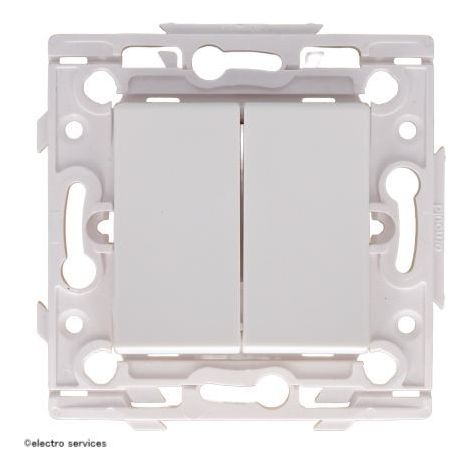Arnould – Interrupteur va-et-vient 10A – Double commande pour deux circuits – Compatible Espace Lumière – Montage encastré IP20