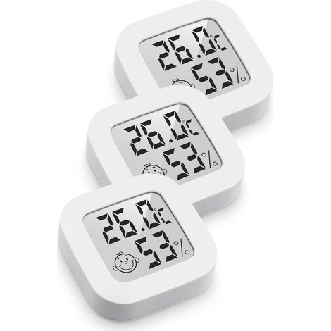 Mini Thermomètre Hygromètre Intérieur Digital à Haute Précision-Thermo Hygromètre Indicateur du Niveau de Confort