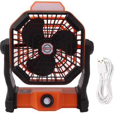 Ventilateur de camping extérieur avec lampe LED rechargeable USB 7800mAh silencieux réglable portable pour tente avec affichage batterie (1/5)