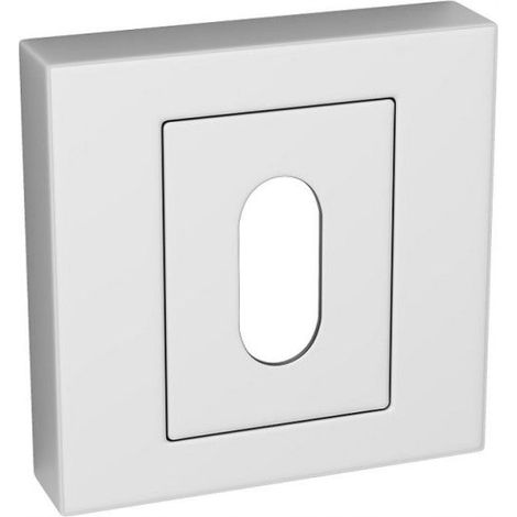 Rosace carrée Parva - Chrome - 55 mm - Lot de 2 - Design moderne (1/2)
