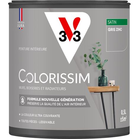 Peinture murale intérieure Colorissim® V33 Gris zinc Satin 0,5L (1/5)