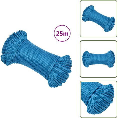 Corde de travail Bleu 8 mm 25 m Polypropylène - Corde De Travail - Corde Bleue - Corde Polypropylène - Corde De Manutention - Corde Résistante (1/5)