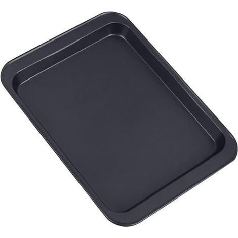 Plaque de cuisson 33 23 cm, plaque de cuisson antiadhésive en acier inoxydable, plaque pour gâteau, four, gâteau roulé, gâteau (Noir, grande taille) 【Regular】 Grande plaque de cuisson noire - taille (1/5)
