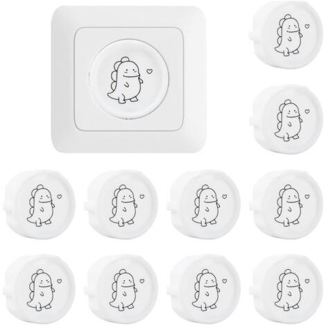 10 Pièces Cache Prise Bébé Sécurité Enfant pour Prises Cache-Prises Universels Protection Contre les Chocs Électriques Poussière et Éclaboussures Motif Décoratif en Silicone (1/5)