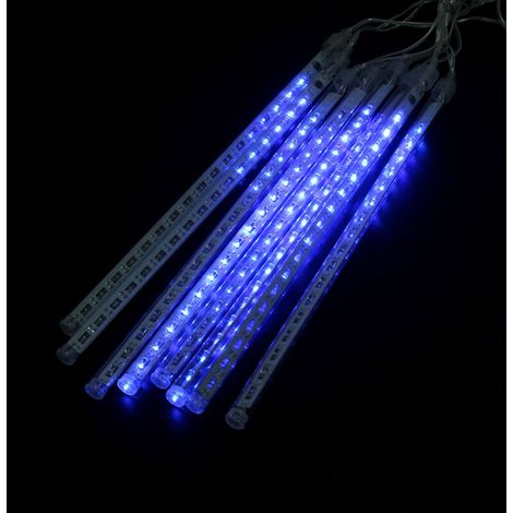 Meteor Rain Tube, 8pcs/set, 30cm, 192 LED, Falling String Lights, Blue Decor (1/5)