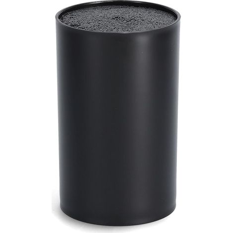 Bloc couteaux en plastique avec brosse 11 x 16,5 cm (Noir) (1/3)