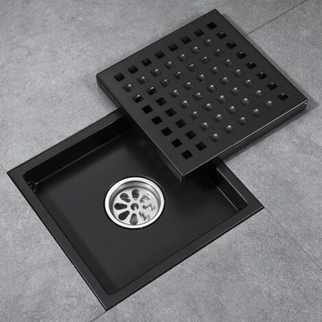 Forehill – Siphon de sol en acier inoxydable 15 cm – Grille carrée pour drainage efficace – Installation facile pour sols inégaux (1/4)