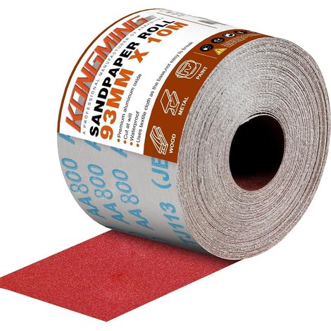 Schleifpapier Rolle 93mm 10m Körnung 800 Handschleifer P800 (1/5)
