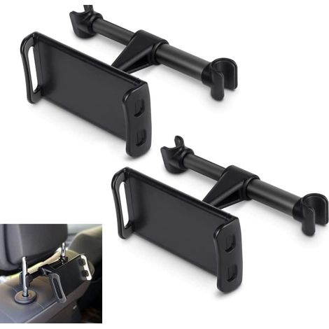 2 x Support Tablette Voiture. Porte Tablette Téléphone Voiture pour Appui-tête avec Universel Rotation 360° pour tablettes et téléphones de 4,7 à 11 Pouces (1/5)