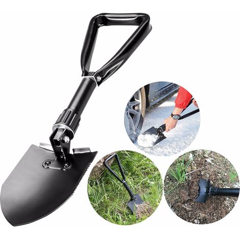 Multifonction Militaire Pelle Pioche Pliante en Métal, Mini Survie Outil pour Camping Randonnée Jardin Pelle 47x11cm (1/5)