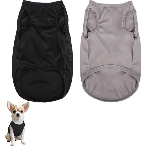 Lot de 2 t-shirts pour petits chiens et chats, vêtements légers et respirants pour animaux de compagnie, gilets extensibles et confortables pour chiots (1/5)