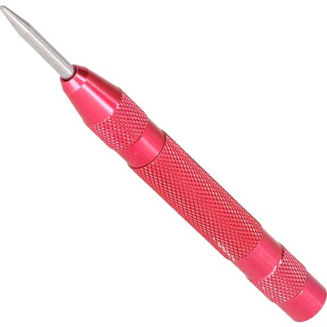 Poinçon automatique centreur en acier trempé, pointe amovible, réglage de force, outil de marquage perforateur pour trous centraux, usage précis, rouge (1/5)