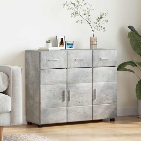 Teenpull – Sideboard FLORIN 88,5 x 30,5 x 73 cm Beton Grau Holzwerkstoff (1/5)