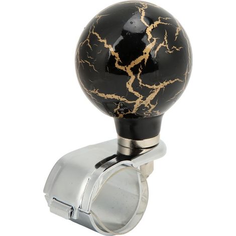 Bouton rotatif de volant, aide à la rotation électrique, boule Style tonnerre pour voitures, camion, tracteur, bateau, noir (1/5)