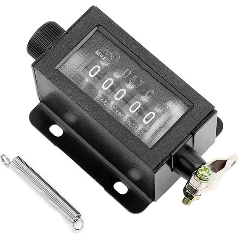 Compteur mécanique à 5 chiffres avec clic, à course de traction, pour comptage manuel (1/5)