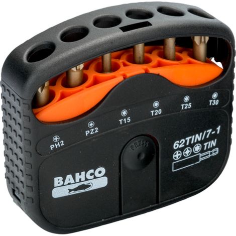 Bahco 1/4 Zinn-Torsions-Bitsatz für Phillips-, Pozidriv- und TORX-Schrauben 22 mm x 65 mm x 75 mm - 7-tlg. (1/3)