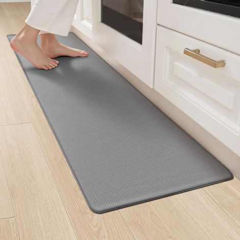Tapis Cuisine 44x150cm Gris, Antidérapant/Imperméable, Anti-Fatigue, Évier/Couloir/Buanderie