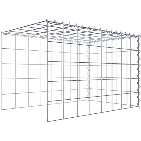 Gabiondeco - Gabion - Element de prolongation en hauteur et en longueur 80 cm x 50 cm x 50 cm (L x H x P). maille 10 x 10 cm. Spirale. Attention il manque deux gril... (1/5)