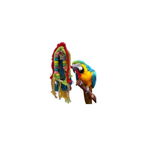 Juguetes masticables para loros de 52 cm (20,5 pulgadas): bloques de madera para rasgar y juguetes de cuerda de algodón para loros medianos, grandes y extragrandes, cotorras, loros grises africanos, c
