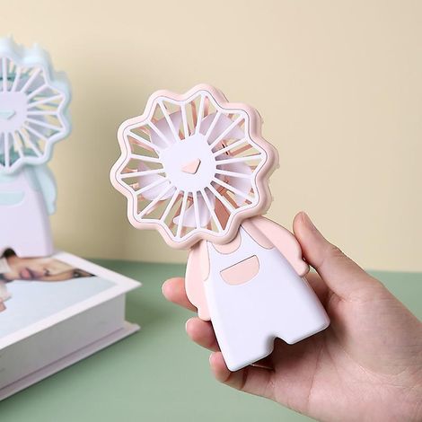 Mini ventilateur USB portable rose (1/4)