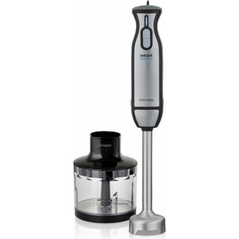 Blender haeger extreme chopper 1000w - 2 interrupteurs à effleurement - arbre amovible - pied en acier inoxydable - hachoir inclus (1/4)